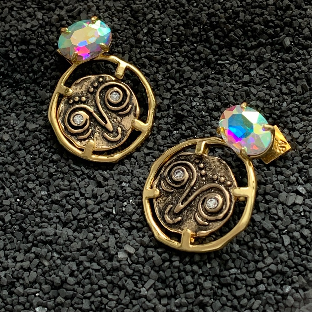 Alexis Bittar Collection ComTragedy Cryst Post Earrings, necklace and ring